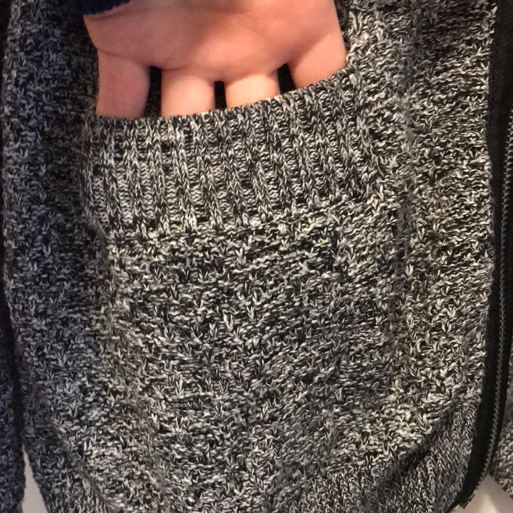 Grey Zip Up Cardigan - Picture 3 of 5